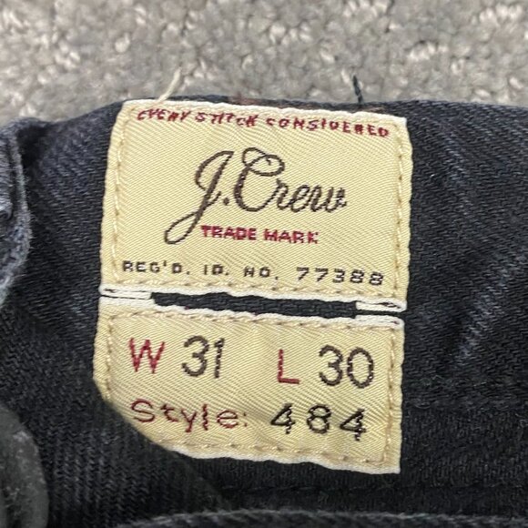 J. CREW 484 Slim Kaihara Denim Jeans Men's 31 x 30 Measures 31 x 29 Black Cotton - Picture 8 of 14